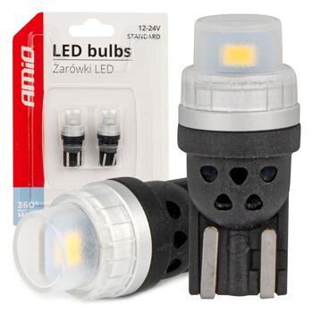 LED bulbs 360 Pure Light Series STANDARD T10 W5W 2x3020 SMD White 12V/24V AMIO-03726 (03726)