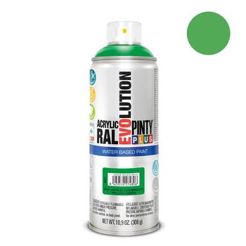 Ūdens bāzes akrila aerosola krāsa zaļa RAL 6018 PintyPlus Evolution 400ml (841)