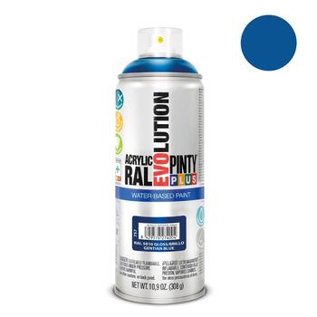 Ūdens bāzes akrila aerosola krāsa zila RAL 5010 PintyPlus Evolution 400ml (757)