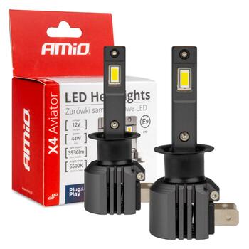 LED Headlights X4-series AVIATOR H1 6500K max 44W AMIO-03761 (03761)