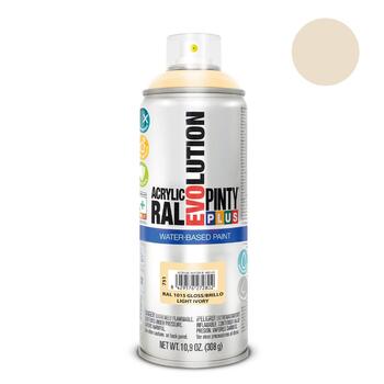 Ūdens bāzes akrila aerosola krāsa ziloņkaula RAL 1015 PintyPlus Evolution 400ml (751)