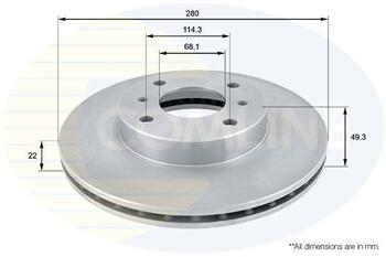 Bremžu disks COMLINE, 0252V, NISSAN (0252V)