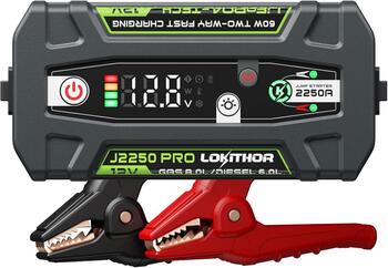 Auto akumulatora starteris LOKITHOR 12V 51.2Wh 2250A LiFePO4, piemērots līdz 8.0L benzīna, un 6.0L dīzeļdzinēju palaišanai. (J2250)