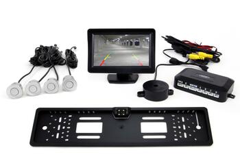 Autostāvvietas palīgsistēma TFT01 4,3” ar CAM-402 LED 4 sensori sudraba krāsā (01554)