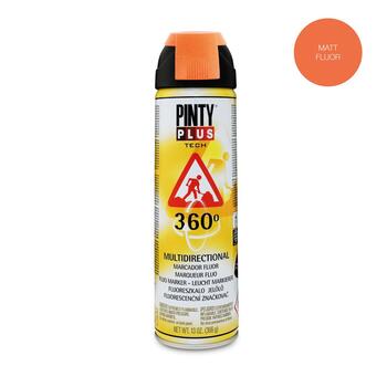 Ceļu marķēšanas fluorescējoša krāsa aerosolā oranža 500ml PintyPlus (360O)