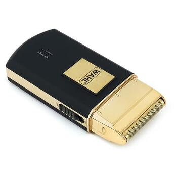 WAHL PROFESSIONAL MOBILE CORDLESS TRAVEL SHAVER GOLD EDITION - Bārdas griešanas mašīnīte, bārdas vai kakla matu pilnai noņemšanai (07057-016)