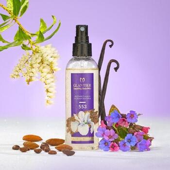GLANTIER 553 PERFUME HIGHLIGHTER BODY MIST 100 ML - Спрей для придания блеска телу для женщин (GLMIST553)