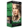 SUBLIME PROFESSIONAL HAIR COLOR CREAM COLOR PRO 8.1 ASH BLONDE 50 ML - Краска для волос с кератином (TUR08.1)