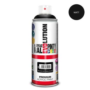 Akrila krāsa aerosolā melna matēta RAL 9004 Evolution PintyPlus 400ml (380)