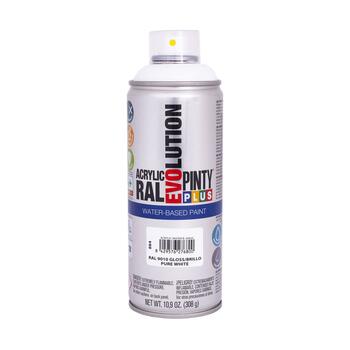 Ūdens bāzes akrila aerosola krāsa balta RAL 9010 PintyPlus Evolution 400ml (884)