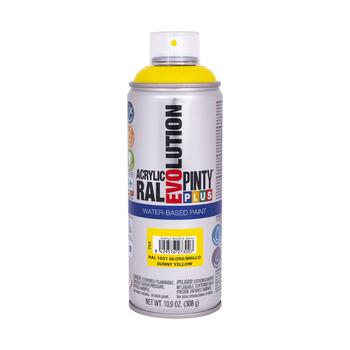 Ūdens bāzes akrila aerosola krāsa dzeltena RAL 1021 PintyPlus Evolution 400ml (752)