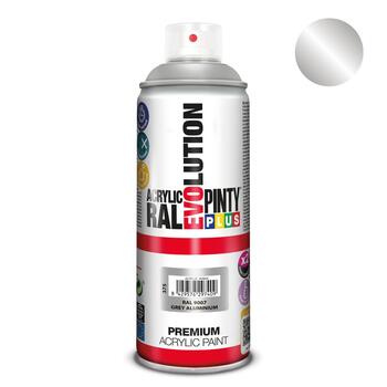 Akrila krāsa aerosolā pelēks alumīnijs RAL 9007 Evolution PintyPlus 400ml (375)