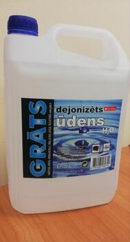 Destilēts, dejonizēts ūdens 5L 7.0 µS GRĀTS. (DU5L)