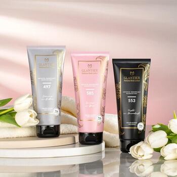 GLANTIER 497 PERFUME BODY LOTION 200 ML - Питательный и восстанавливающий лосьон для тела для женщин (GLBALSAM497)