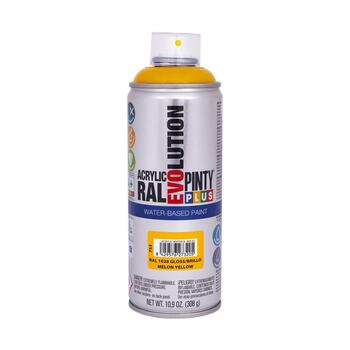 Ūdens bāzes akrila aerosola krāsa dzeltena RAL 1028 PintyPlus Evolution 400ml (753)