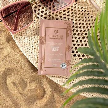 GLANTIER 585 PERFUME SHOWER OIL SAMPLE 7g - Ķermeņa dušas eļļa gludai ādai sievietēm (GLOIL585-7)