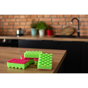 Губка для мытья посуды Wave, 4+1 шт., 10x7x3 см (36030220)
