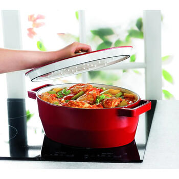 Čuguna katls 3,8L Pyrex ovāls 29x21cm sarkans (33SC5AC29)