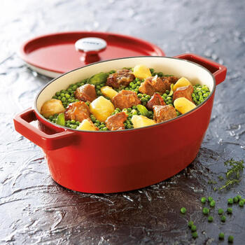Čuguna katls 5,8L Pyrex ovāls 33x25cm sarkans (33SC5AC33)