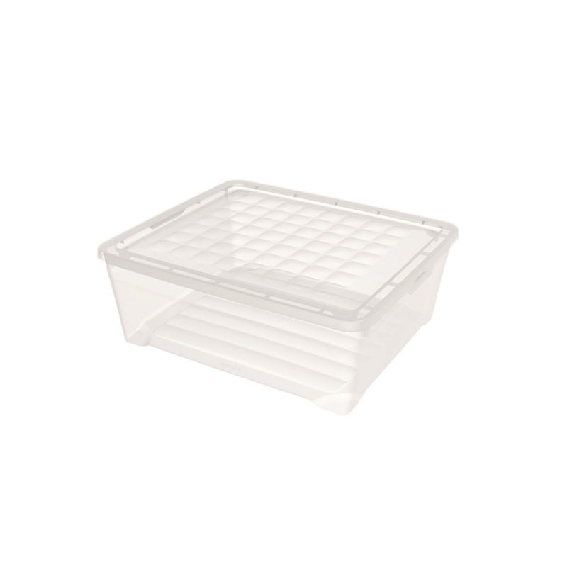 Коробка с крышкой Textile Box 10л 34,2x29,7x12,5cм прозрачная (0803007001)