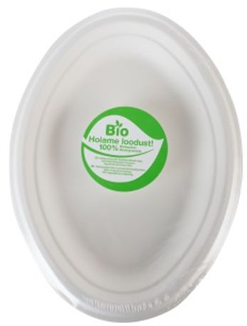 Kompostējamie cukurniedru šķīvji Go Green ovāli 10 gab. / 0,17kg (1900828)