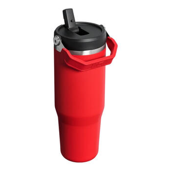 Termokrūze ar salmiņu The IceFlow Flip Straw 2.0 Tumbler 0,89L tumši sarkana (28134240209)