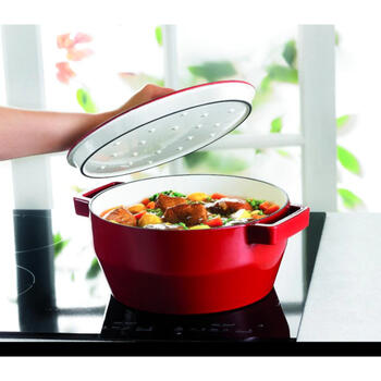 Чугунная кастрюля 3,6 л Pyrex круглая Ø24 см красная (33SC5AC24)