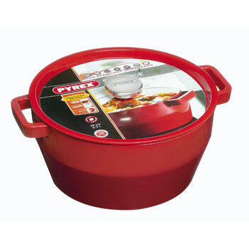 Čuguna katls 6,8L Pyrex apaļš Ø28cm sarkans (33SC5AC28)