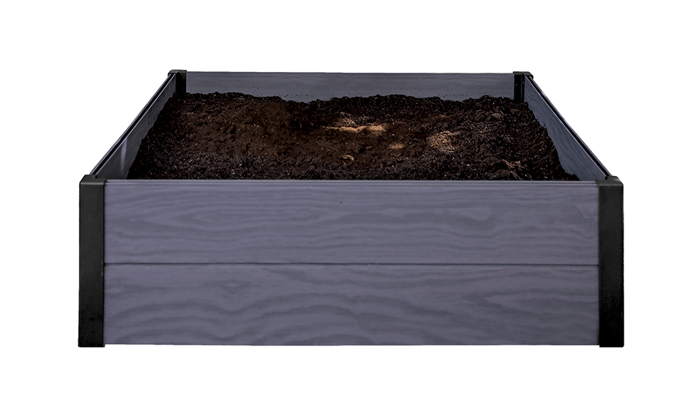 Бордюр квадратной клумбы Maple Square 106x106x32см серый (29209665939)