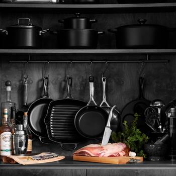 Le Creuset Čuguna grillpanna kvadrātveida 26x26cm matēti melna  (02723784)