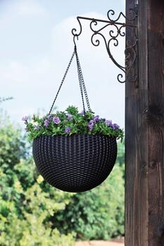 Puķu pods karināms Hanging Sphere Planter brūns (29199246590)