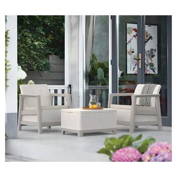 Dārza mēbeļu komplekts Scandi Linea Balcony Set oļu pelēks/gaiši bēšs (29214643ECO)