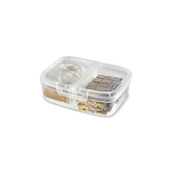 Pārtikas uzglabāšanas trauks taisnstūrveida ar sadalītāju 3,3L Snap Box caurspīdīgs (0802264000)
