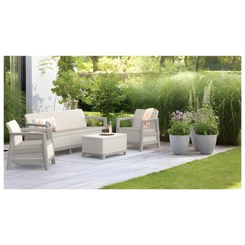 Dārza mēbeļu komplekts Scandi Linea 3 Seater Set oļu pelēks/gaiši bēšs (29214645ECO)