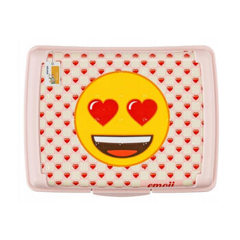 Pārtikas uzglabāšanas trauks deco-click-box midi 1L Carla "Emoji Hearts" 17x13x7cm rozā (0610705581352)