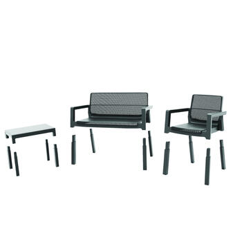 Комплект садовой мебели Emily Patio Set с подушками серый/светло-серый (29209816939)