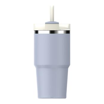 Термокружка с трубочкой The Quencher H2.O FlowState Tumbler 0.59L светло-голубого цвета (2810826361)