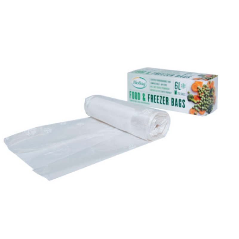 Пакеты для заморозки продуктов, компостируемые BioBag 6 л (20 шт. в рулоне) 18 мкр. 24x50 см, прозрачные (35182289)