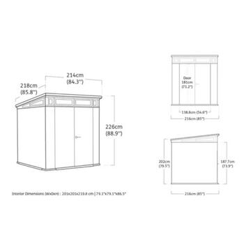 Садовый сарай Deco Pent 7x7, цвет ясеня (29212803)