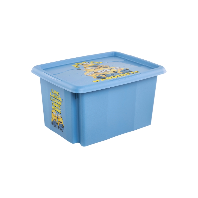 Kaste ar vāku 15L Karolina “Minions Happiness” 38x29,5x20,5cm gaiši zila (0612236703365)