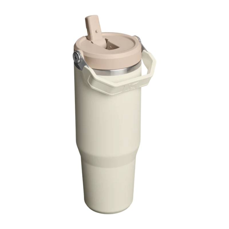 Termokrūze ar salmiņu The IceFlow Flip Straw 2.0 Tumbler 0,89L krēmkrāsā (28134240197)