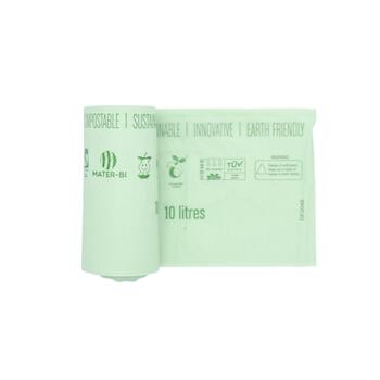 Компостируемые мусорные пакеты BioBag 10 л (25 шт. в рулоне) 15 мкр. 42х45 см зеленые (35187020)