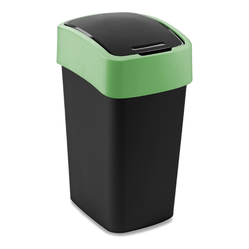 Мусорное ведро Flip Bin 25 л, черно-зеленое (0802171847)