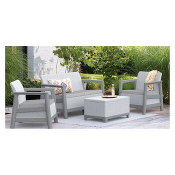Dārza mēbeļu komplekts Scandi Linea 2 Seater Set gaiši pelēks/tumša tērauda pelēks (29214644ECN)