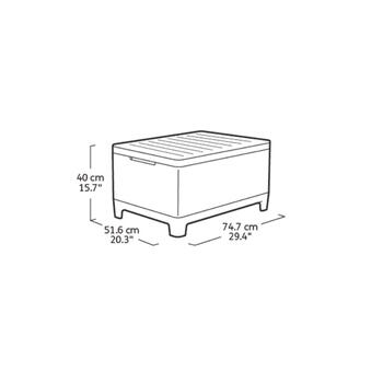 Dārza galdiņš/uzglabāšanas kaste Scandi Storage Table gaiši pelēks/tumša tērauda pelēks (29214803ECN)