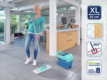LEIFHEIT Щетка для пола со складной ручкой в коробке Profi XL micro duo 42см (1055019)