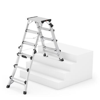 Kāpnes teleskopiskās Master DTL100 / alumīnija / 2x4 - 2x6 pakāpieni (038655107)