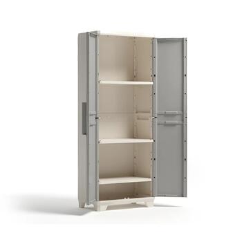 Высокий шкаф из дерева Linear 68x39x173 см, светло-бежевый/светло-серый (29210299)