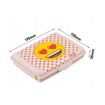 Pārtikas uzglabāšanas trauks deco-click-box mini 0,5L Carla "Emoji Hearts" 17x13x3,5cm rozā (0610704581352)