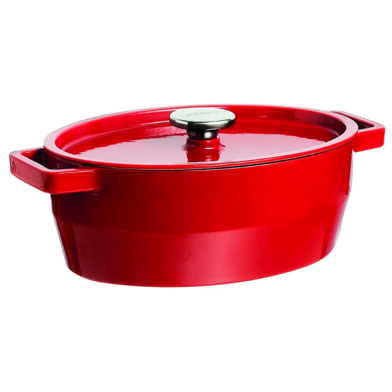 Čuguna katls 3,8L Pyrex ovāls 29x21cm sarkans (33SC5AC29)